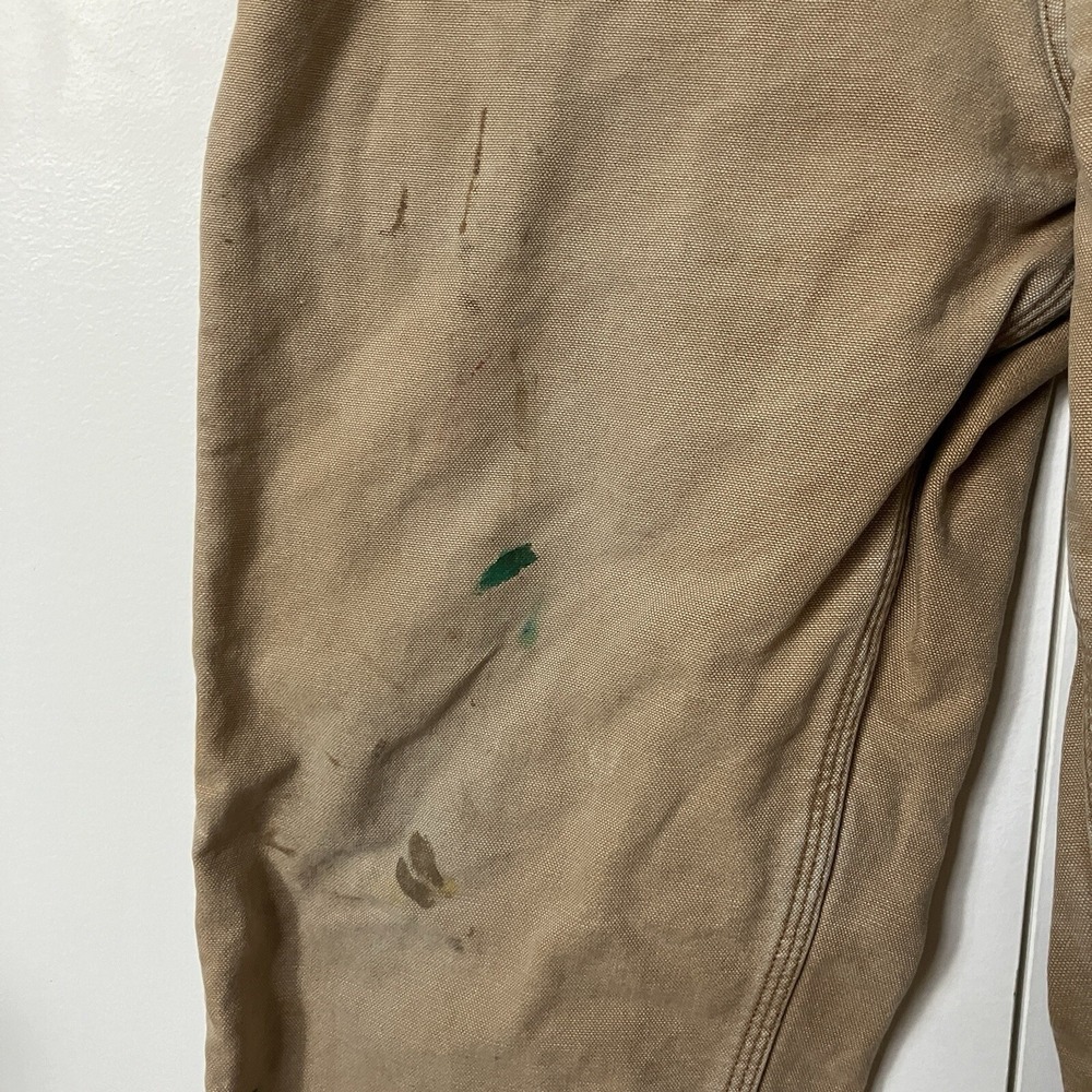 Carhartt B111 BRN Flannel Lined Duck Canvas Carpenter Pants Brown 32x30 Mens - Picture 8 of 14